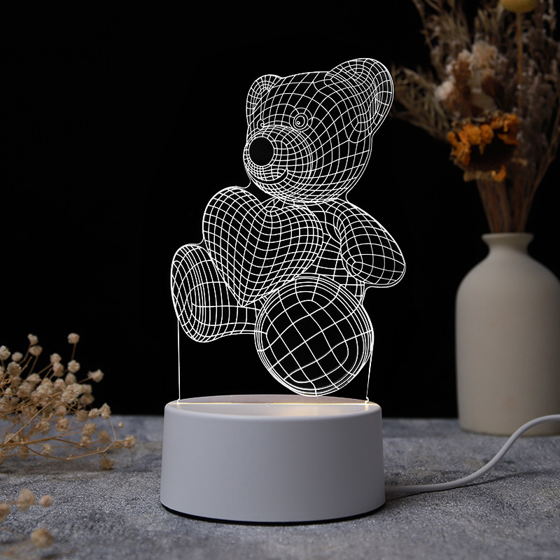 Đèn Ngủ 3D Để Bàn 3 Chế Độ Sáng Trang Trí Phòng