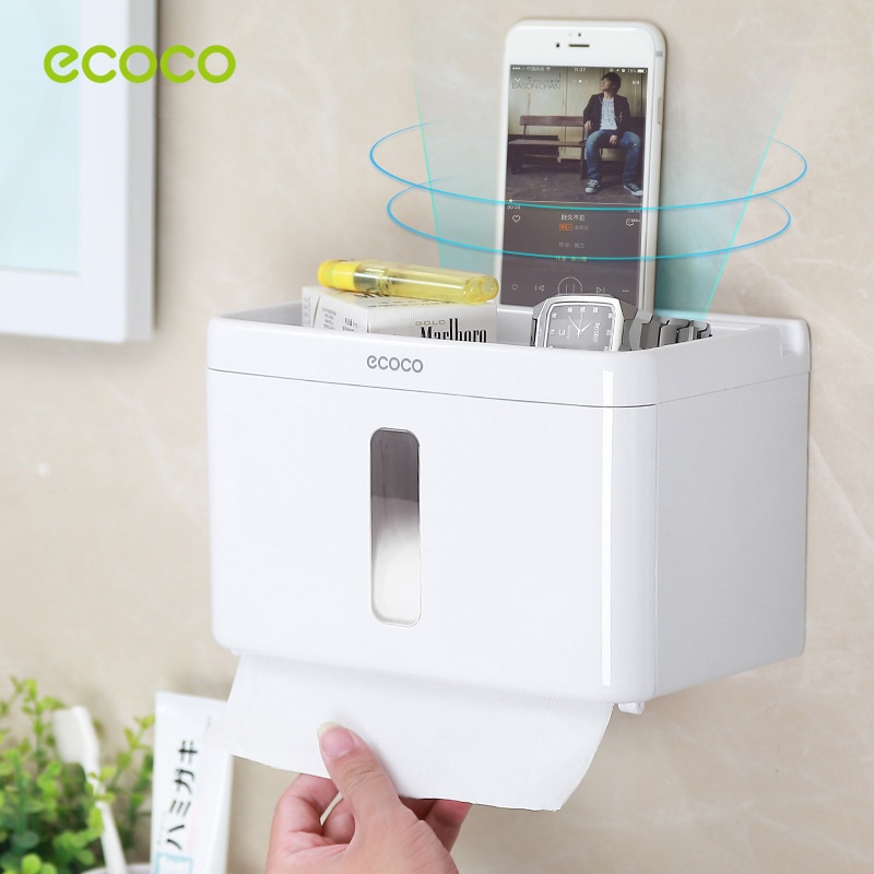 Hộp Đựng Giấy Vệ Sinh Có Kệ Đựng Điện Thoại Ecoco Hộp Đựng Giấy Vệ Sinh Có Kệ Đựng Điện Thoại Ecoco