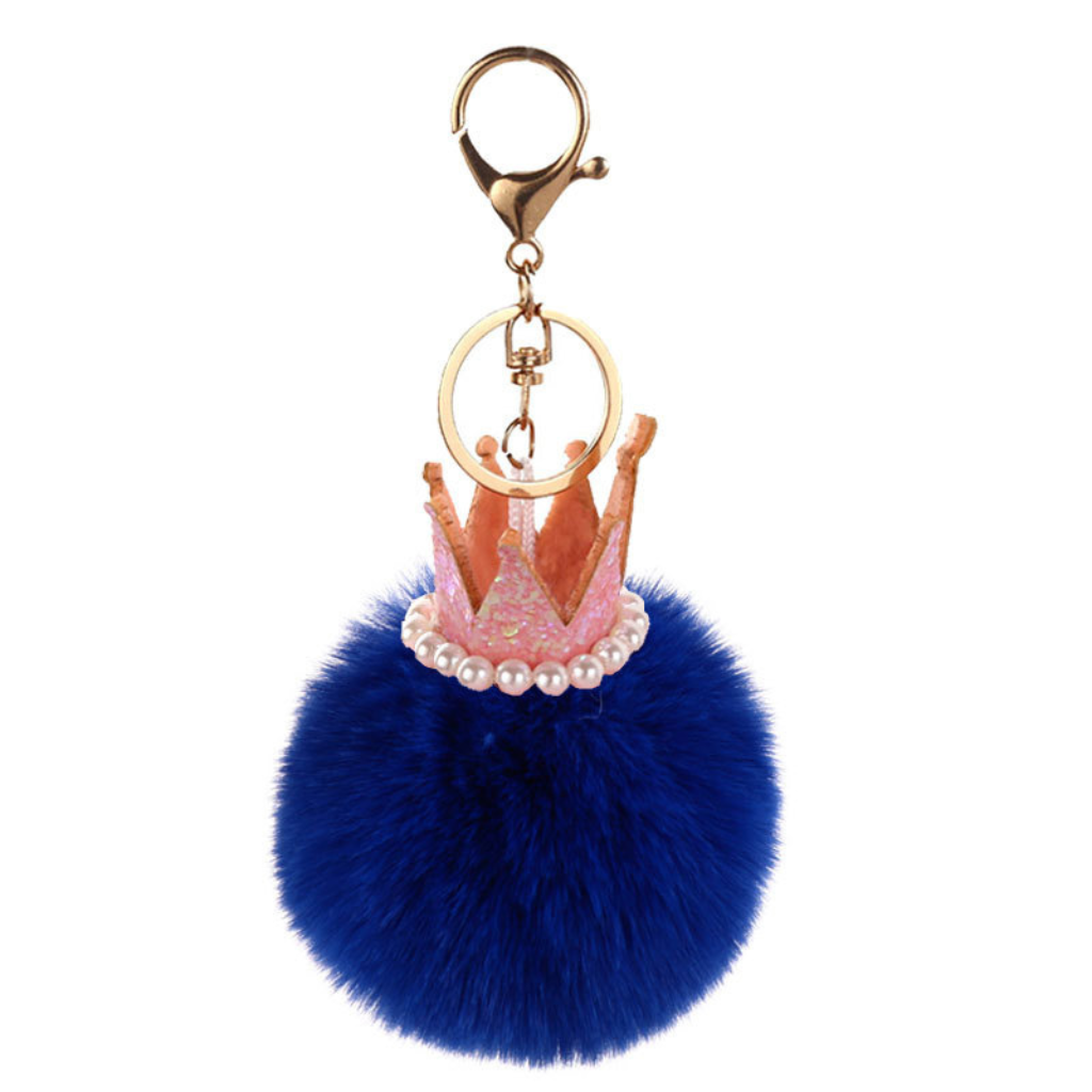 Móc Khóa Cục Bông Giả Lông Thú 8Cm Nhiều Màu Sắc Thời Trang