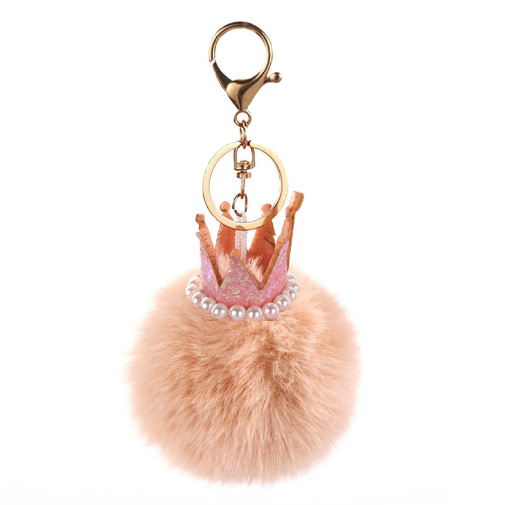 Móc Khóa Cục Bông Giả Lông Thú 8Cm Nhiều Màu Sắc Thời Trang