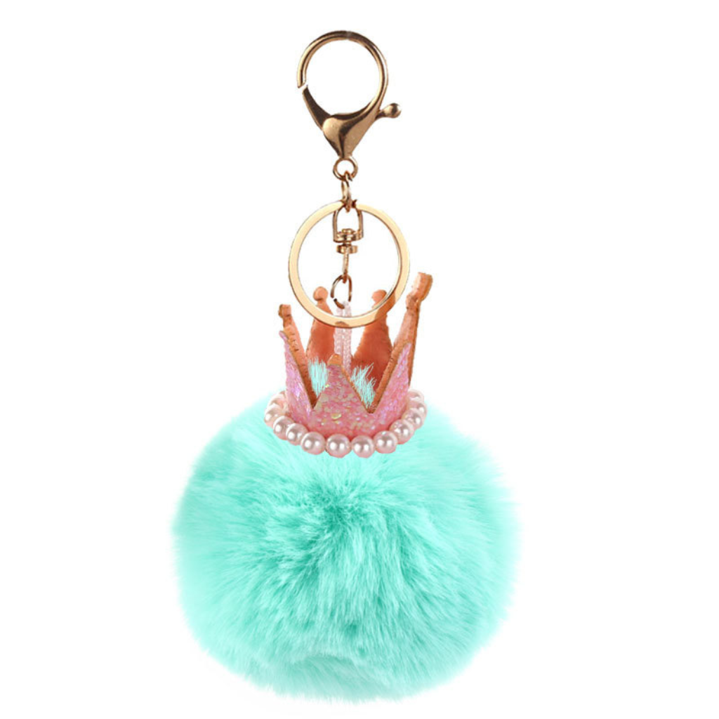 Móc Khóa Cục Bông Giả Lông Thú 8Cm Nhiều Màu Sắc Thời Trang