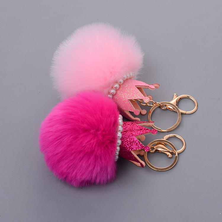 Móc Khóa Cục Bông Giả Lông Thú 8Cm Nhiều Màu Sắc Thời Trang