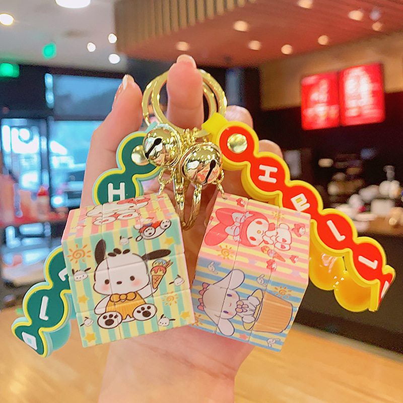 Móc Khóa Hình Khối Rubik Nhiều Màu Sắc Thời Trang