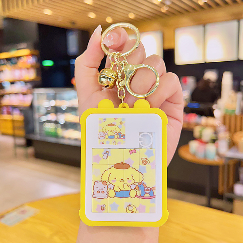 Móc Khóa Kèm Đồ Chơi Xếp Hình Kuromi Chuông Cinnamoroll Dễ Thương