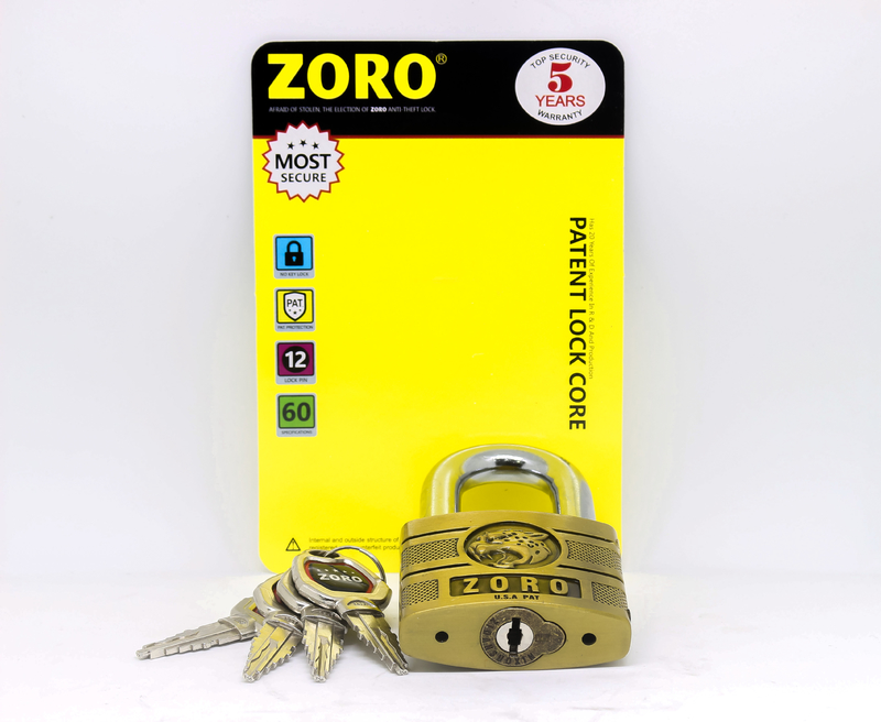 Ổ Khóa Zoro Đầu Báo Siêu Bền Kèm 4 Chìa Khóa