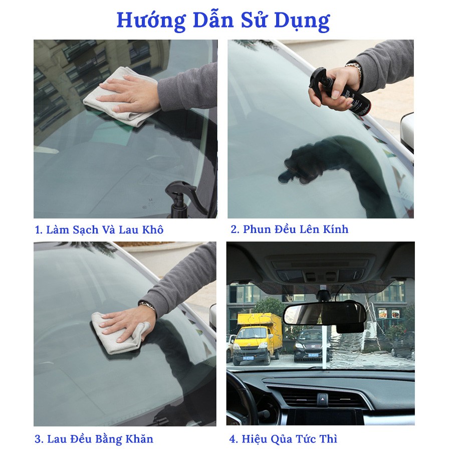 Dung Dịch Nano Chống Bám Đọng Nước Mưa Trên Kính Ô Tô Công Nghệ Nhât Bản - Trueful 300ml