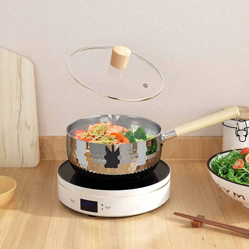 Chảo Hammer Inox Cán Gỗ Hâm Nóng Nước Lèo, Hâm Sữa Tiện Dụng Chảo Hammer Inox Cán Gỗ Hâm Nóng Nước Lèo, Hâm Sữa Tiện Dụng