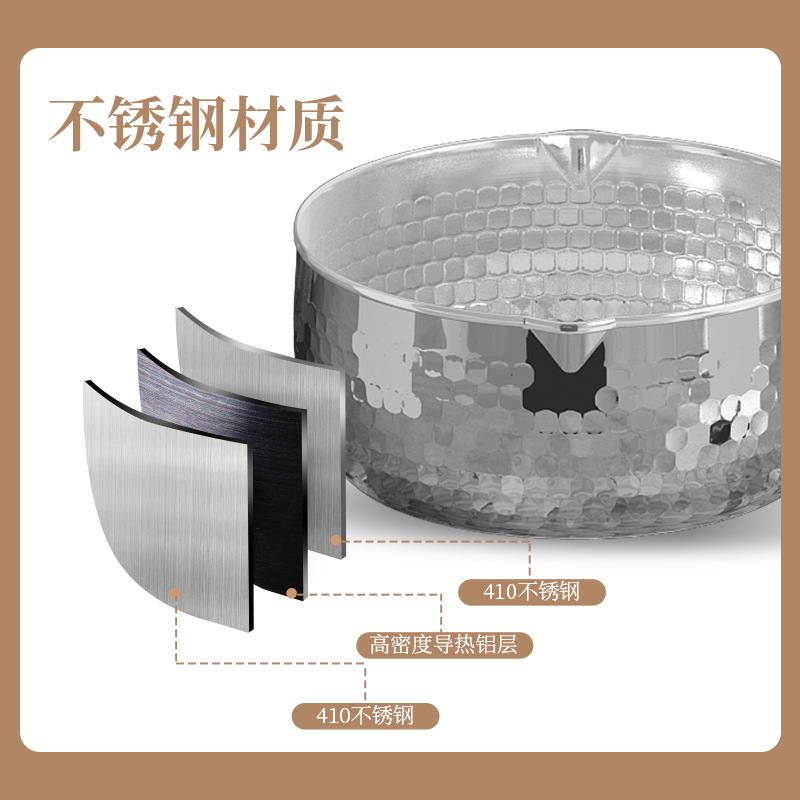 Chảo Hammer Inox Cán Gỗ Hâm Nóng Nước Lèo, Hâm Sữa Tiện Dụng Chảo Hammer Inox Cán Gỗ Hâm Nóng Nước Lèo, Hâm Sữa Tiện Dụng