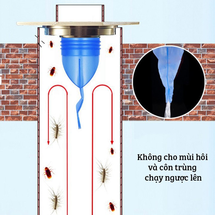 Bộ Silicone Khử Mùi Cống Màu Xanh Có Vỉ