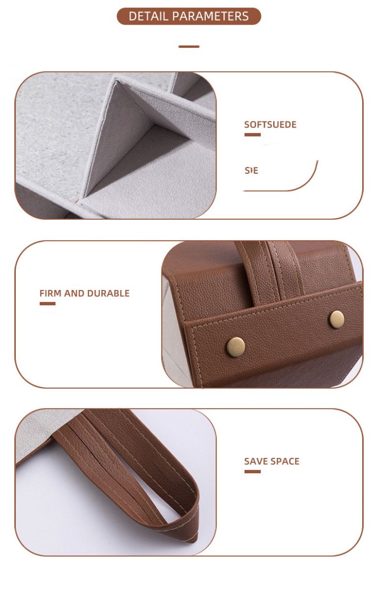 Hộp Đựng Mắt Kính 5 Ngăn Da Pu Gấp Gọn Cuộn Tròn Tiện Dụng