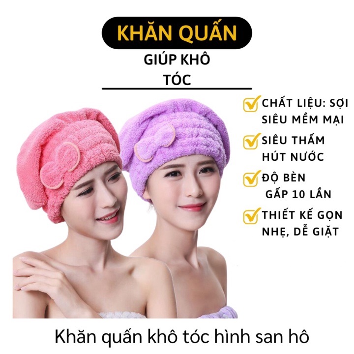 Khăn Quấn Khô Tóc Hình San Hô Khăn Quấn Khô Tóc Hình San Hô