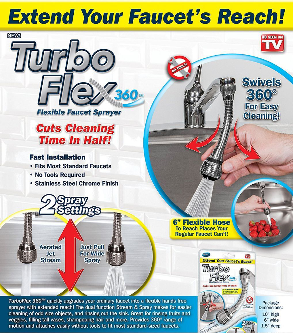 Đầu Vòi Nước Tăng Áp Turbo Flex Cho Vòi Bồn Rửa Xoay 360 Độ Tiện Dụng Đầu Vòi Nước Tăng Áp Turbo Flex Cho Vòi Bồn Rửa Xoay 360 Độ Tiện Dụng