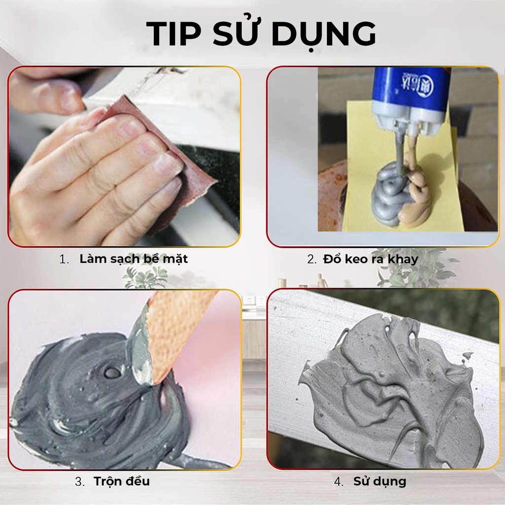 Keo Hàn Sắt Thép Siêu Cứng Chống Cắt Dán Hàn Sắt Thép Nhựa Cứng Gỗ