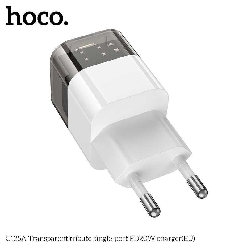 Cốc Sạc Pd20W Một Cổng Type C Trong Suốt Eu