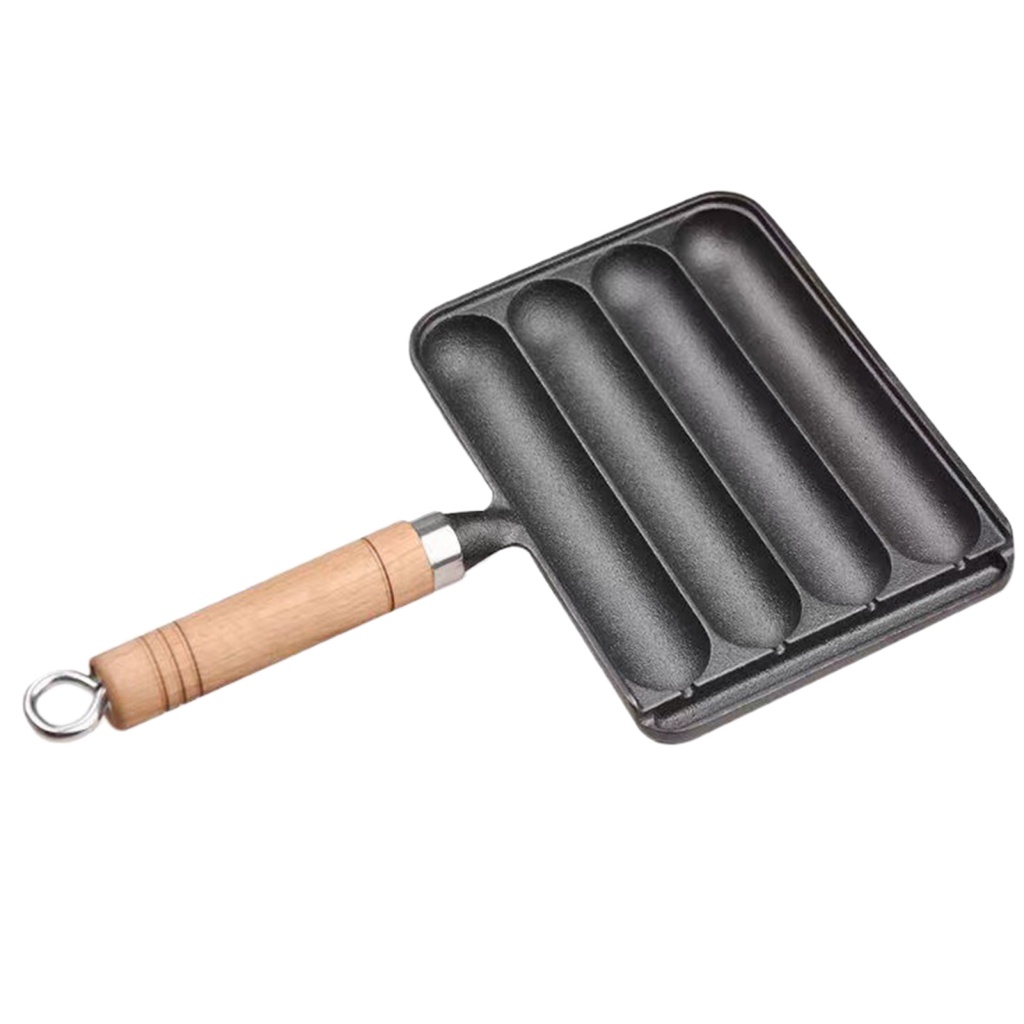 Chảo Nướng Hot Dog Presser Chất Liệu Gang Chống Dính
