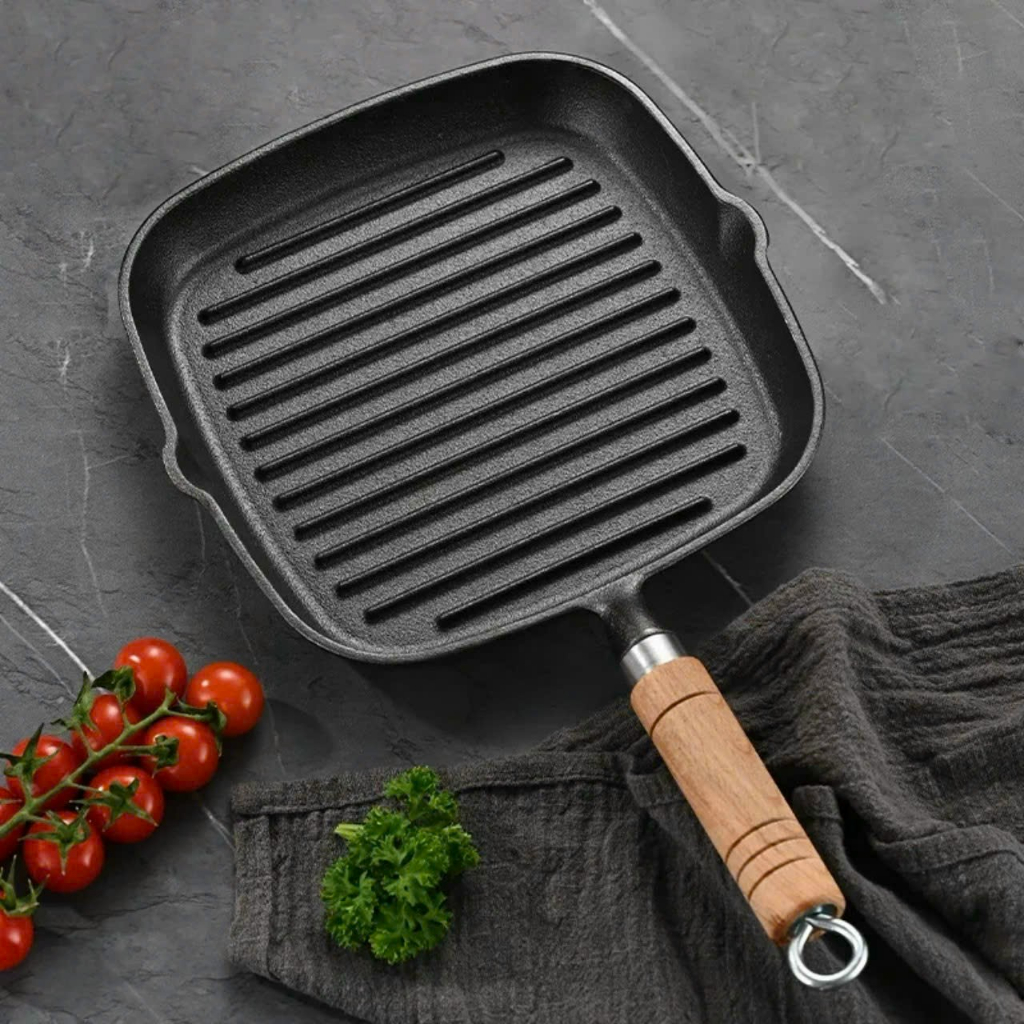 Chảo Nướng Chống Dính Bbq Bò Bít Tết Gang Đúc Nguyên Khối Chảo Nướng Chống Dính Bbq Bò Bít Tết Gang Đúc Nguyên Khối