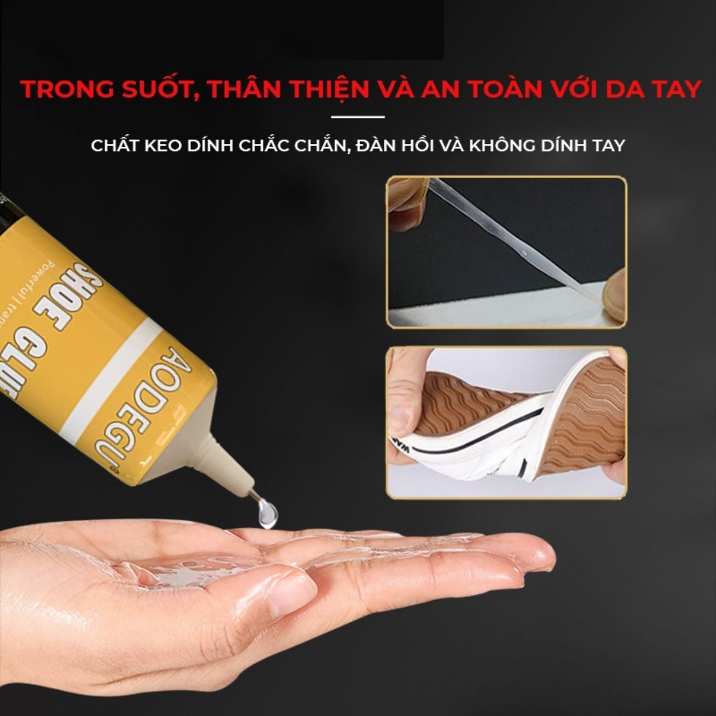 Keo Dán Giày Dép Trong Suốt Siêu Bám Dính Dùng Nhiệt Không Làm Tổn Thương Da 60Ml Keo Dán Giày Dép Trong Suốt Siêu Bám Dính Dùng Nhiệt Không Làm Tổn Thương Da 60Ml