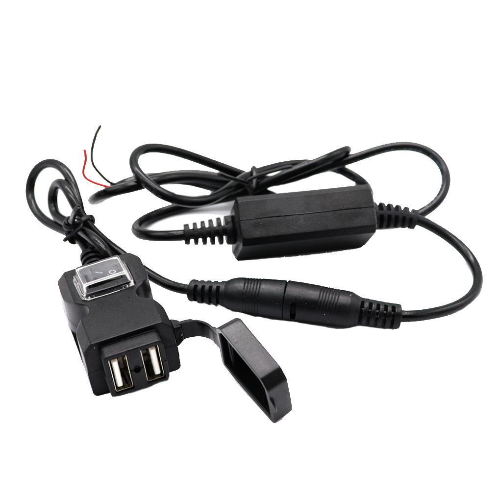 Bộ Sạc Điện Thoại Gắn Xe Máy 2 Cổng Usb Tiện Lợi 12V