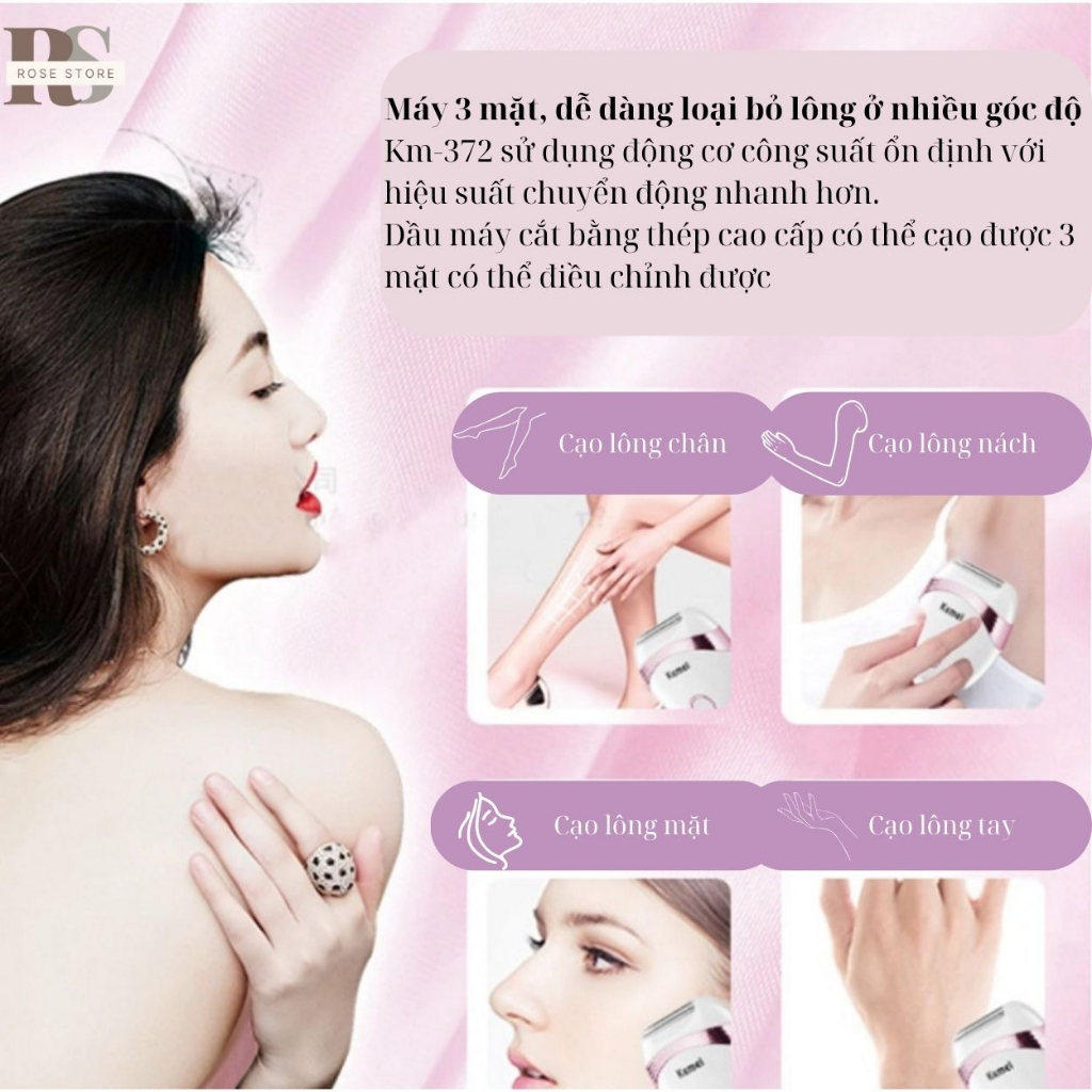 Máy Cạo Lông Mini Tự Động Dành Cho Nữ Kemei - 673 Máy Cạo Lông Mini Tự Động Dành Cho Nữ Kemei - 673