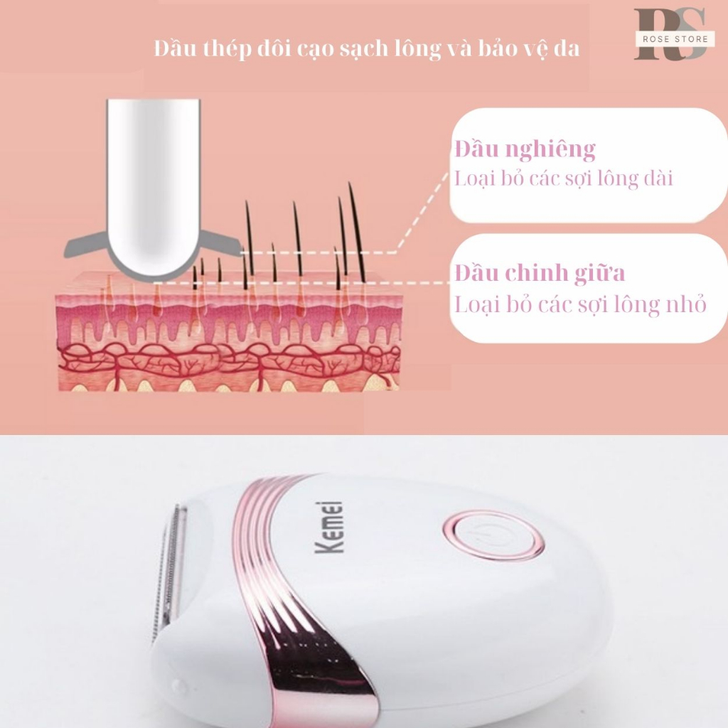 Máy Cạo Lông Mini Tự Động Dành Cho Nữ Kemei - 673 Máy Cạo Lông Mini Tự Động Dành Cho Nữ Kemei - 673