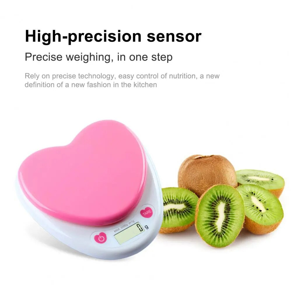 Cân Điện Tử Mini Hình Trái Tim Nhà Bếp 5Kg
