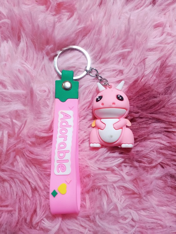 Móc Khoá Hình Bé Khủng Long Có Sừng Nhiều Màu Sắc