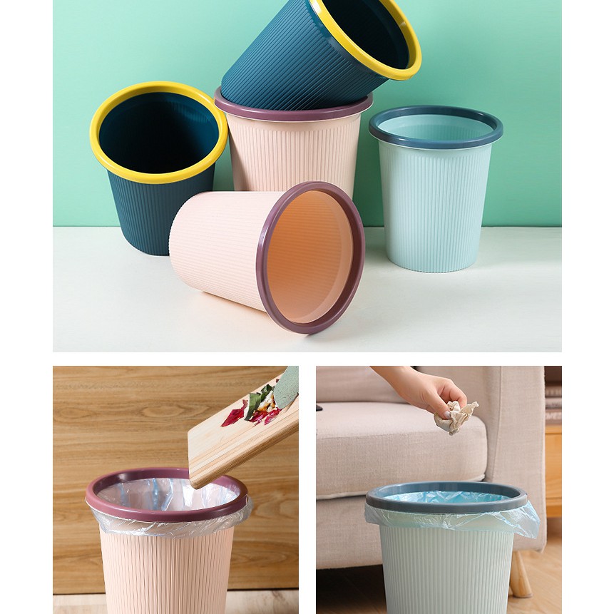 Sọt Rác Nhựa Thiết Kế Sọc Dọc Tối Giản Trang Trí Phòng Ngủ Văn Phòng Đẹp Mắt Sọt Rác Nhựa Thiết Kế Sọc Dọc Tối Giản Trang Trí Phòng Ngủ Văn Phòng Đẹp Mắt