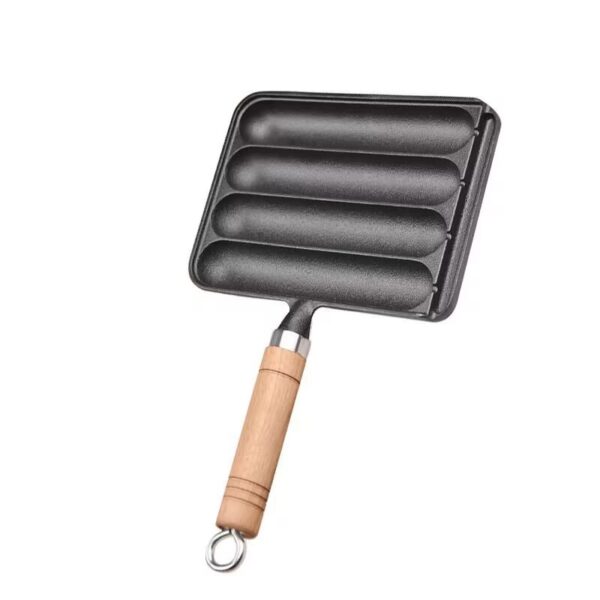 Chảo Gang Nướng Hot Dog , Xúc XÍch Chất Liệu Gang Đúc Nguyên Khối Chống Dính