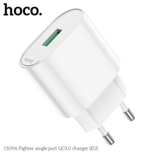Cóc Sạc Nhanh Hoco C109A 18W Qc3.0 Chân Cắm Eu 1 Cổng Usb