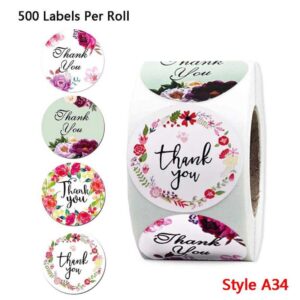 Cuộn 500 Nhãn Dán Sticker Thank You Nhiều Mẫu Tiện Lợi