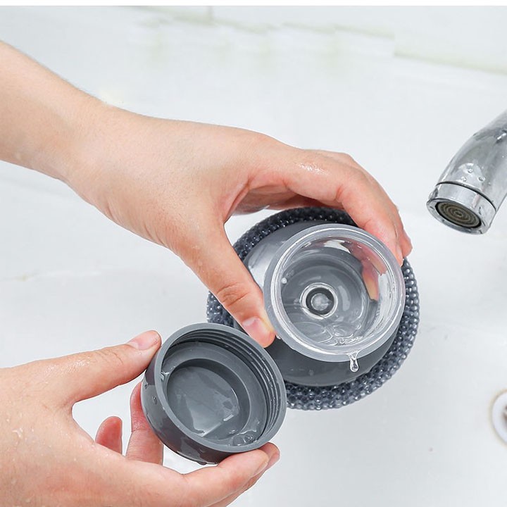 Dụng Cụ Cọ Rửa Xoong Nồi Đa Năng Có Bình Chứa Tiện Lợi