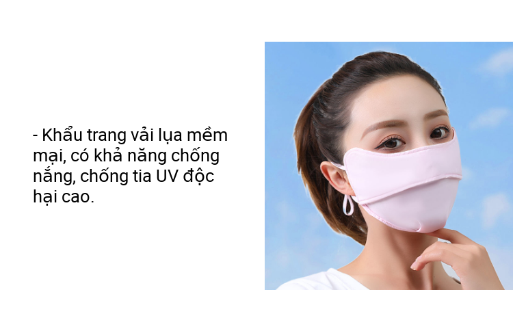 Khẩu Trang 3D 2 Lớp Vải Lụa Chống Bụi Khuẩn