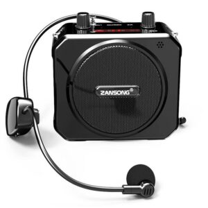Loa Trợ Giảng Không Dây Zansong M80 Kèm Mic Cài Đầu Có Bluetooth
