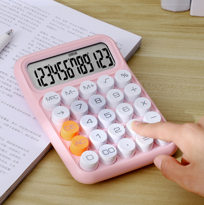 Máy Tính 12 Chữ Số Cỡ Lớn Màu Sắc Xinh Xắn Máy Tính 12 Chữ Số Cỡ Lớn Màu Sắc Xinh Xắn