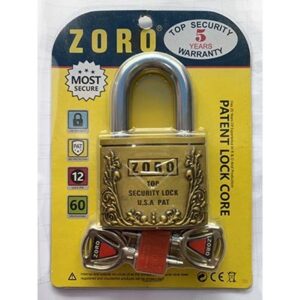 Ổ Khóa Zoro USA HÌnh Hoa Văn Kèm 4 Chìa