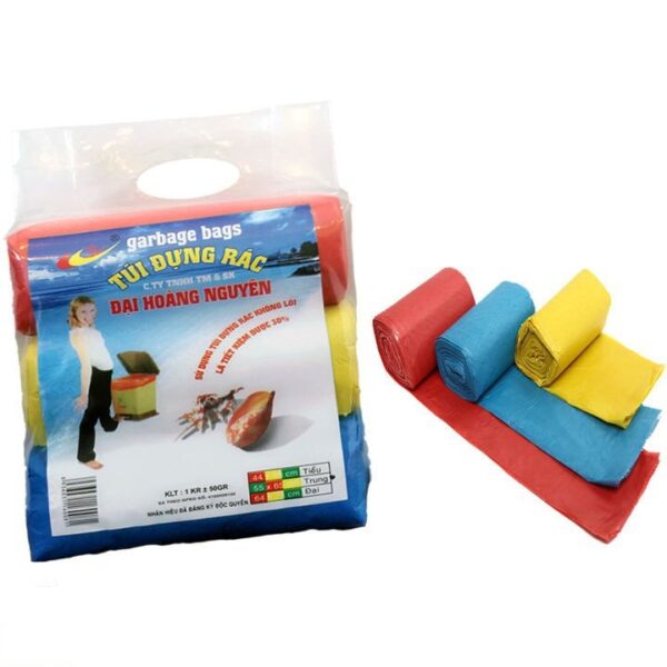 Túi Đựng Rác Tự Phân Hủy 1Kg 3 Cuộn Size Đại 61X78Cm