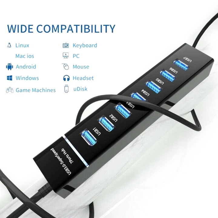 Hub Usb 7 Port - 3.0 Có Công Tắc Tiện Dụng