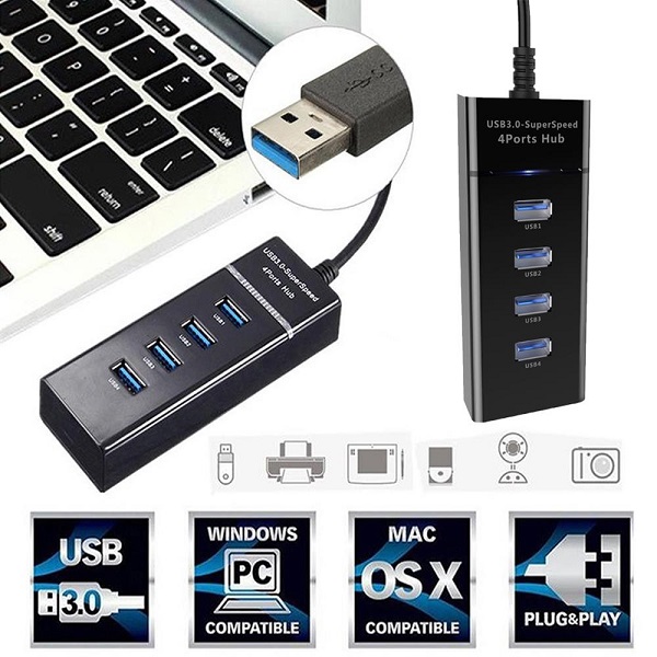 Bộ Chia Cổng Usb 4 Port Model M3 Tốc Độ Cao 3.0 Bộ Chia Cổng Usb 4 Port Model M3 Tốc Độ Cao 3.0