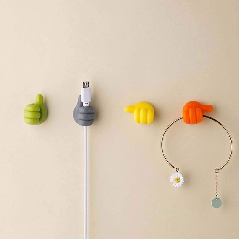 Combo 10 Miếng Dán Tường Hình Bàn Tay Tiện Lợi Dễ Thương Cố Định Dây Sạc Đa Năng