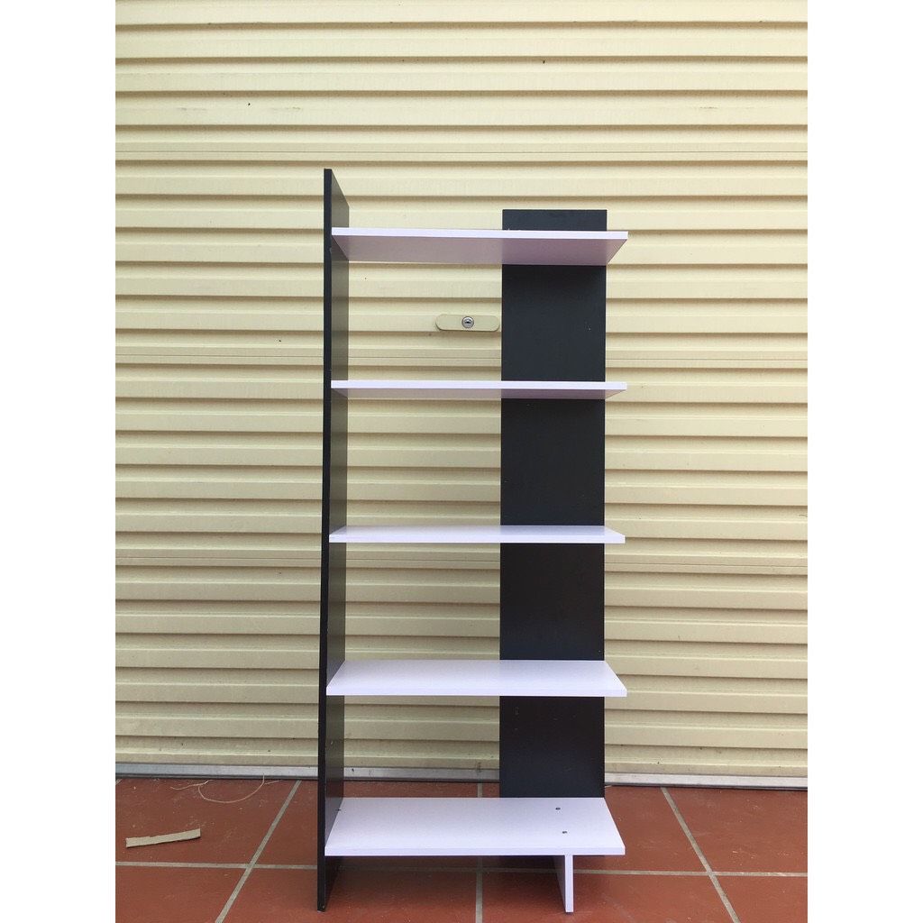 Kệ Góc Tường 5 Tầng Trắng Đen Bằng Gỗ Kệ Góc Tường 5 Tầng Trắng Đen Bằng Gỗ