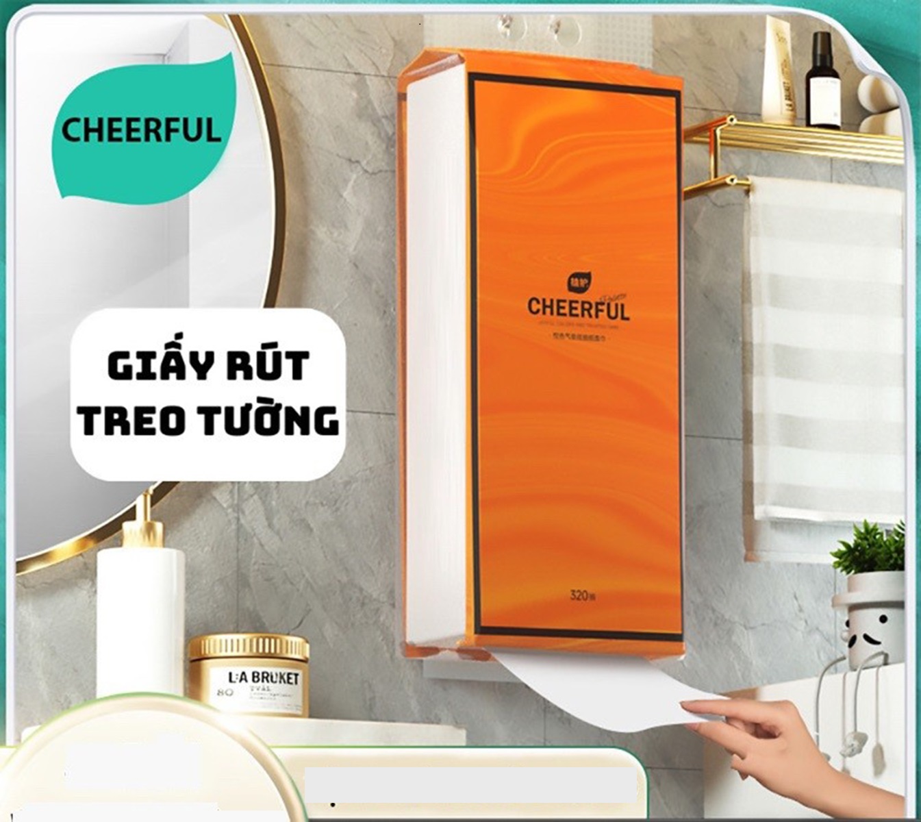 Túi Khăn Giấy Rút Cheerful Treo Tường Tiện Dụng