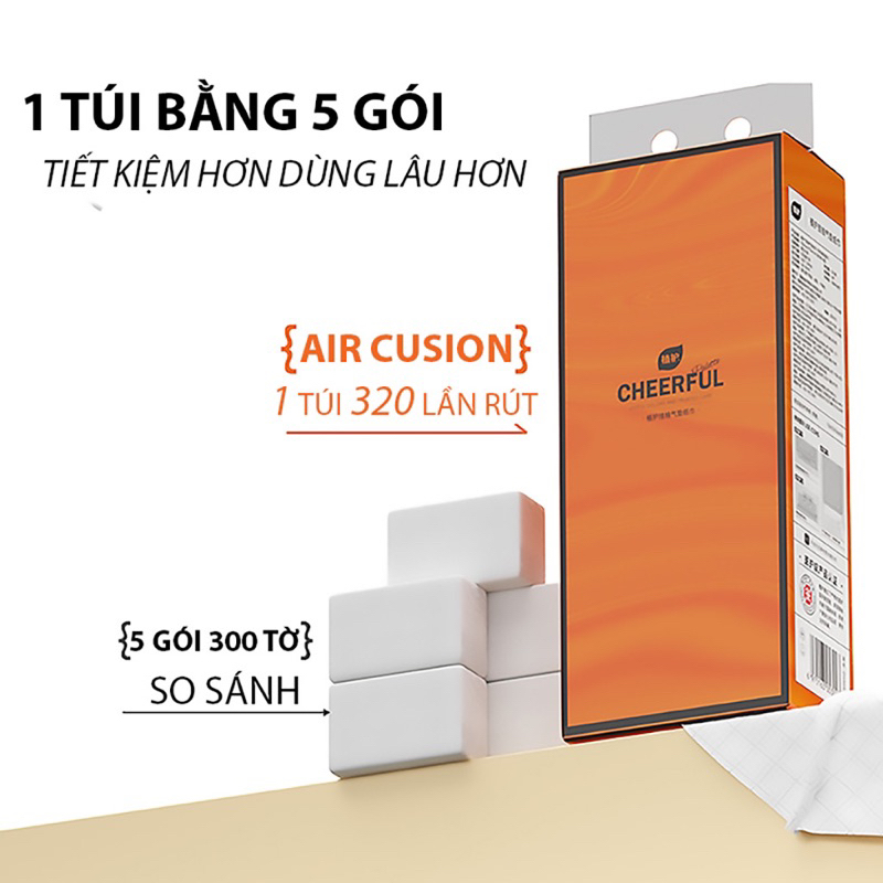 Bịch Giấy Rút Cheerful Tặng Kèm Móc Treo Tiện Dụng