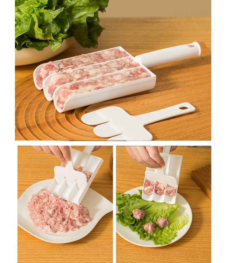 Dụng Cụ Làm Thịt Viên, Cơm Viên 3 Ngăn Bằng NhựaTiện Dụng