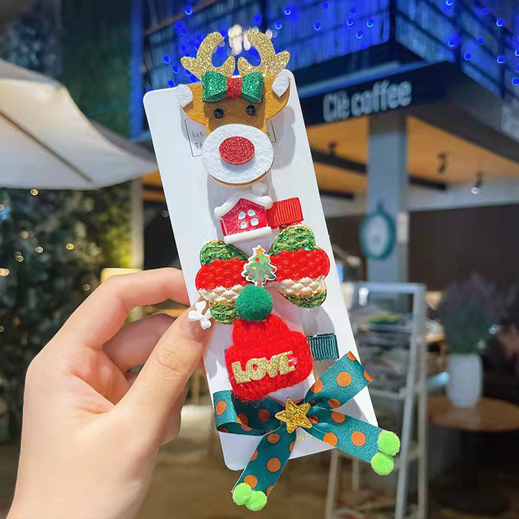 Set 5 Kẹp Tóc Noel Cho Bé Gái Siêu Xinh Set 5 Kẹp Tóc Noel Cho Bé Gái Siêu Xinh