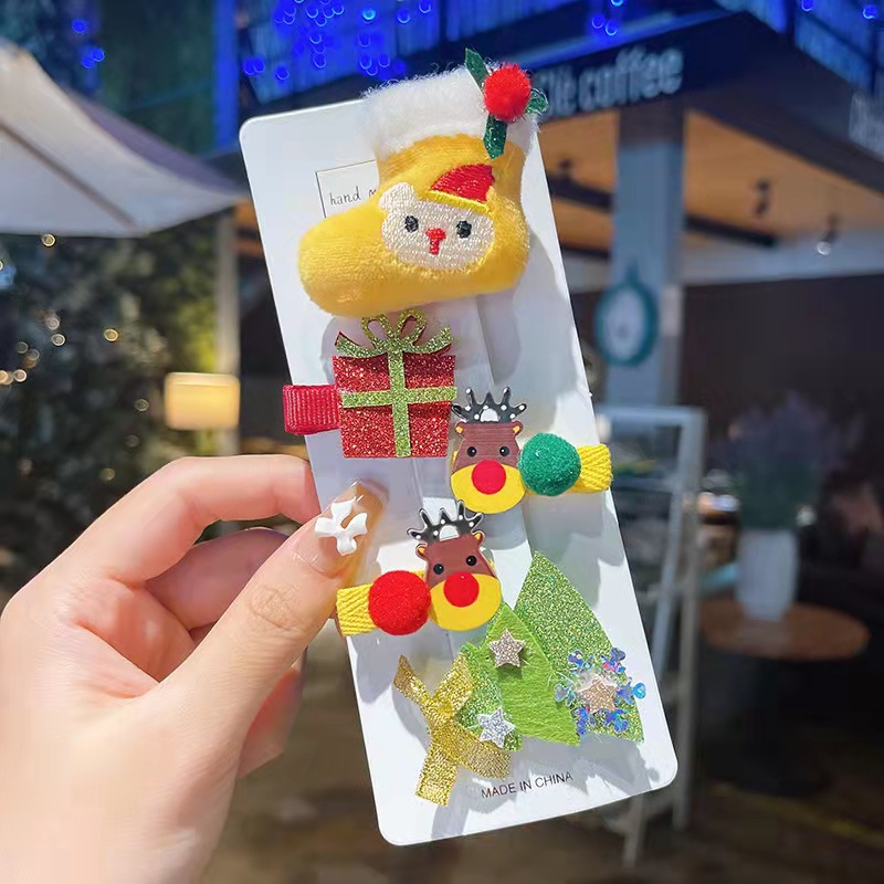 Set 5 Kẹp Tóc Noel Cho Bé Gái Siêu Xinh Set 5 Kẹp Tóc Noel Cho Bé Gái Siêu Xinh