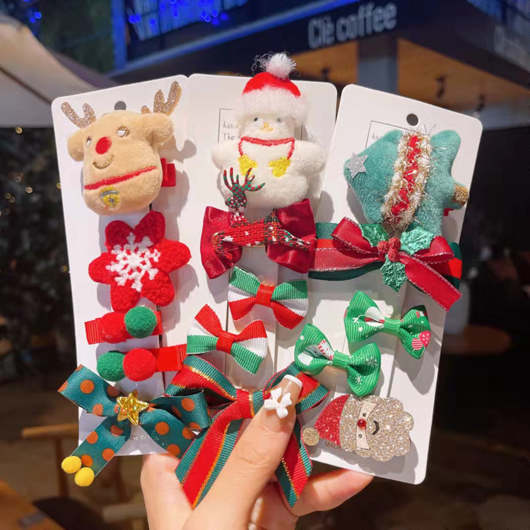 Set 5 Kẹp Tóc Noel Cho Bé Gái Siêu Xinh Set 5 Kẹp Tóc Noel Cho Bé Gái Siêu Xinh