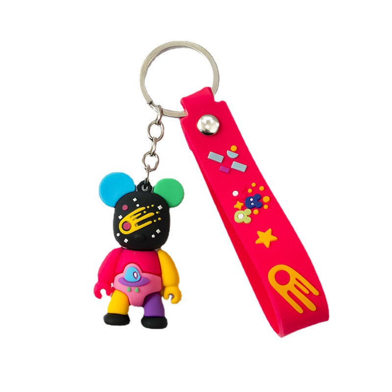 Móc Khóa Gấu Bông Hoạ Tiết Graffiti Đầy Màu Sắc Mới