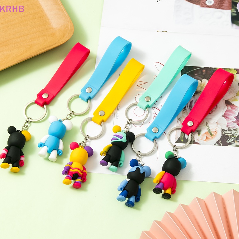 Móc Khóa Gấu Bông Hoạ Tiết Graffiti Đầy Màu Sắc Mới