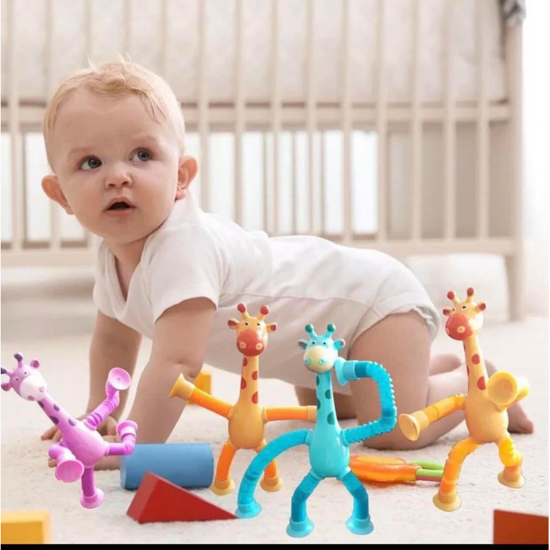 Đồ Chơi Hươu Cao Cổ Kéo Dãn Vui Nhộn Có Đèn Phát Sáng