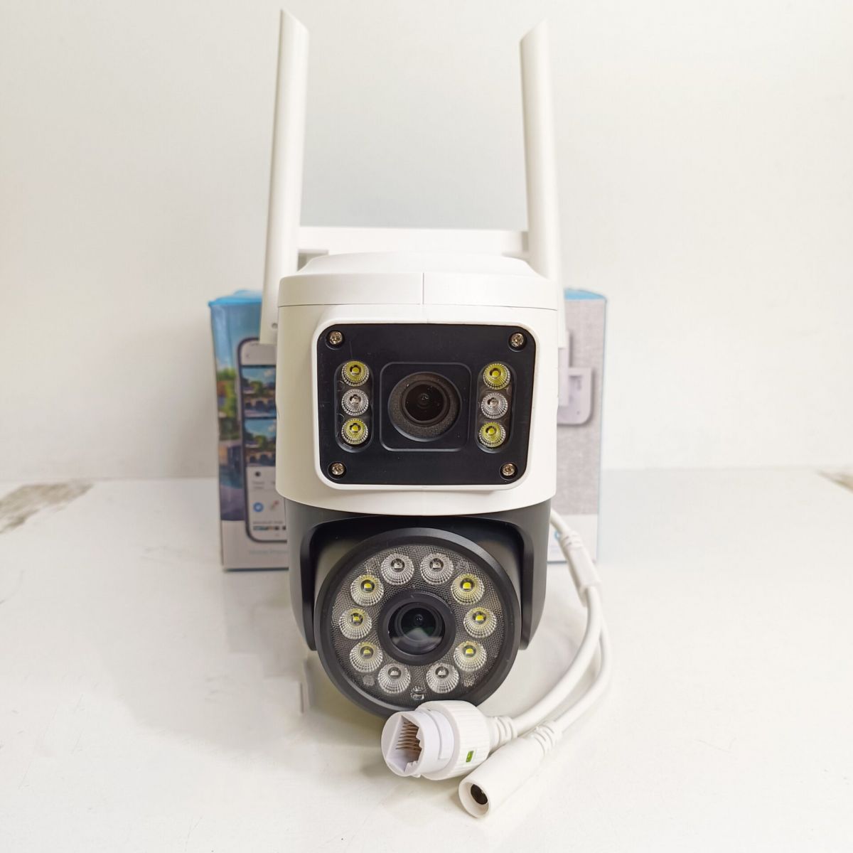 Camera Yoosee Wifi 2 Mắt Ngoài Trời Q16Xem 2 Màn Hình Cùng Lúc 5.0Mpx Giám Sát Ngoài Trời Chống Nước Ip66